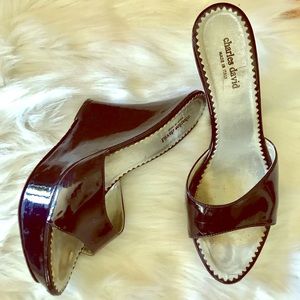 Charles David Patent Leather Wedges